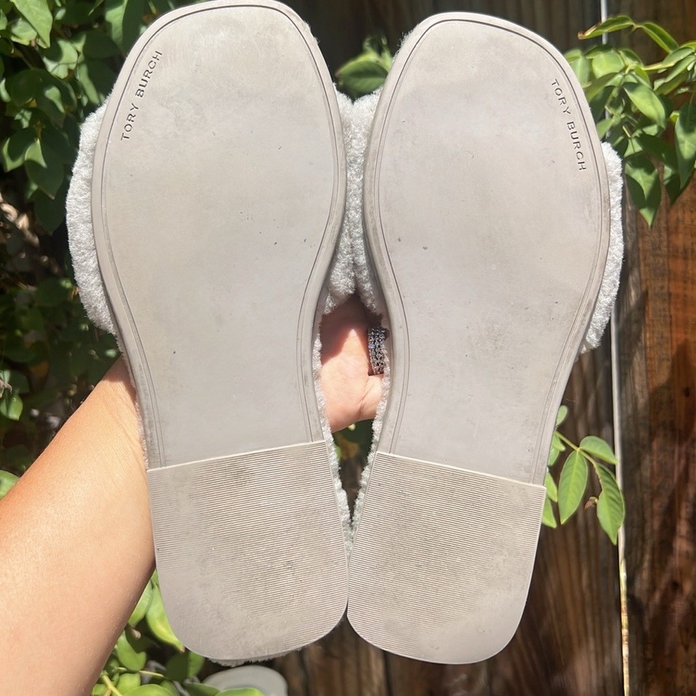 Cozy Gray Fuzzy Slide Sandals - Picture 6 of 16